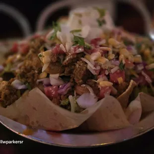 Shrimp, chicken, and chorizo Nachos