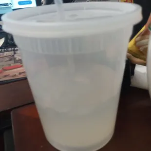 Lemonade in size of a wonton soup container