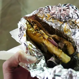 @endoedibles on Instagram 11/24/17 12” Jumbo Beef Mild Link with El Sauce and Onions