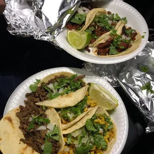 Mix of beef, pork, and chicken tacos