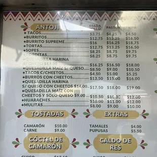Be prepared to be charged up to $1 more for everything posted on this menu