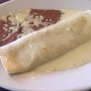 Bean and cheese burrito (no red sauce on top)