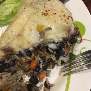 burrito and salad