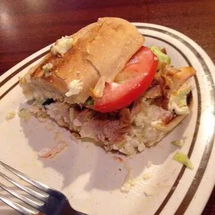 Pan con Pollo, salvadoran style chicken and slaw sandwich.