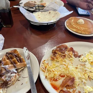Machaca Combo and half waffle combo subbed Nutella waffle