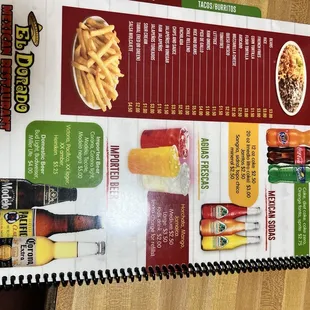 a menu for a mexican restaurant