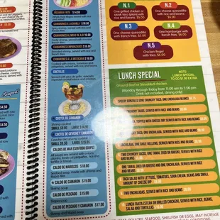 a menu for a mexican restaurant