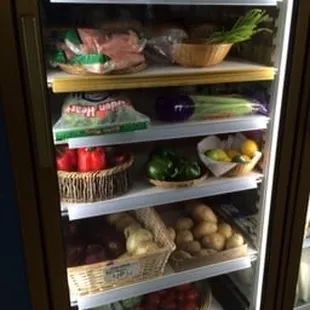 Selection of fresh veggies and groceries