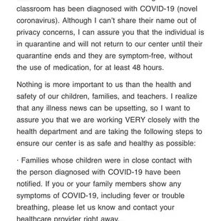 8/27/2021 email from school