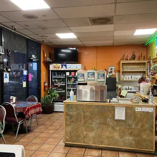 Counter from the dining area