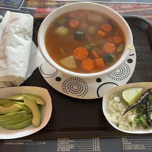 Caldo de Cameron  add a side of avocado