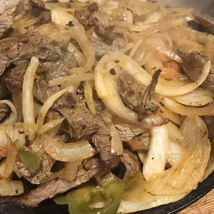 Fajitas- I was surprised by the amount of onions