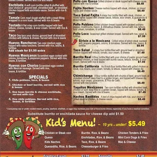 Lunch menu; Drinks; Kids menu