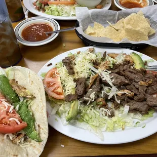Mixed Fajita salad. Really good value and taste!