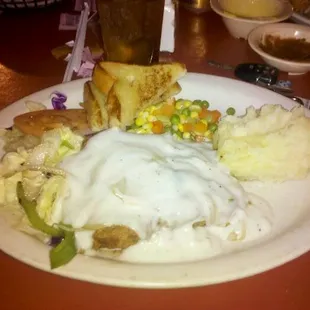 Chicken fried steak plate(4.99)
