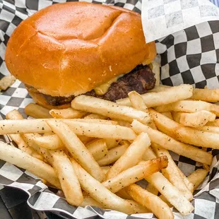 Kids cheese burger but it definitely look like a regular size burger!