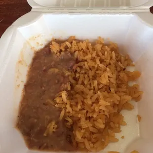 Side of rice and beans I didn't want on my tacos :) $0.25 ea.