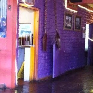 A big fork and spoon. Someone tall must eat here.