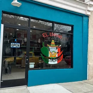 the entrance to el enano mexican restaurant