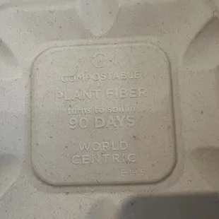 Compostable to go box