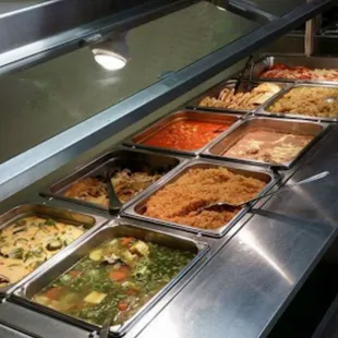 a buffet of food