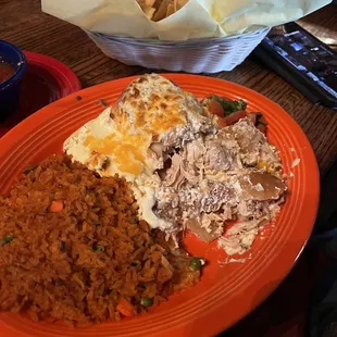 a plate of mexican food