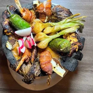 Molcajete used by pre-Hispanic Mesoamerican cultures, including the Aztec and Maya, for thousands of years. Made out of lava rock...