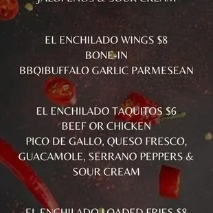 Happy hour menu #2