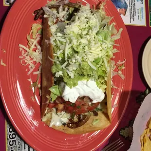 a plate of food and a fork