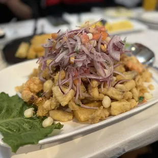 a plate of food on a table