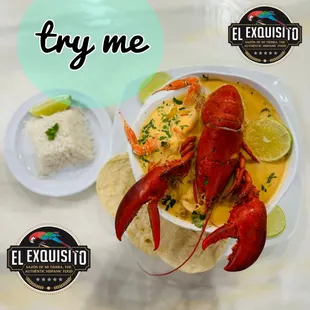 Sopa de mariscos con langosta