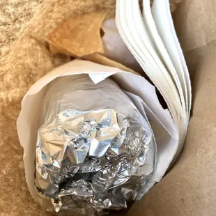 a bag of aluminum foil