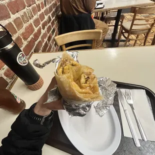 Burrito chorizo with potatoes