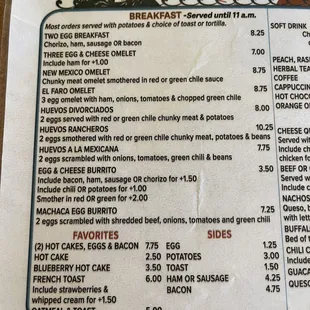 Breakfast menu!