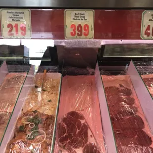 a variety of meats