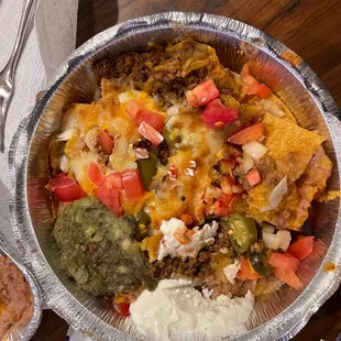 Super Nachos with stale guacamole