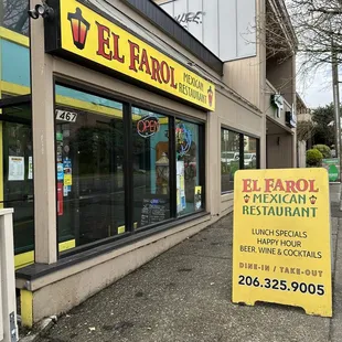 a sign for el farol mexican restaurant