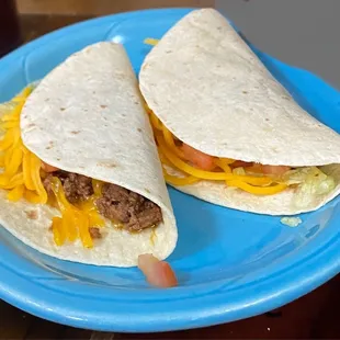 Two soft tacos only--Taco Tuesday