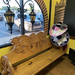 Bench at entrance foyer