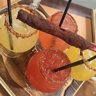 Margarita flight! Mang, strawberry, passion fruit, watermelon!