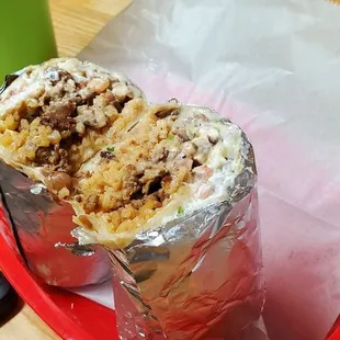 Carne asada super burrito