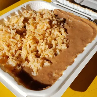Refried beans and rice