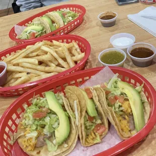 Veggie Taco and Fries