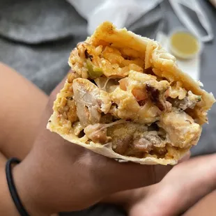 The &quot;super burrito&quot; was decent, it was supposed to come with sour cream and salsa and clearly it barely had any.