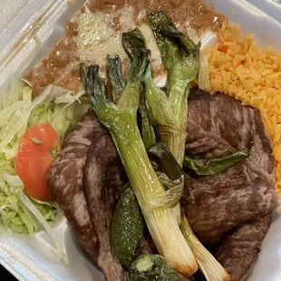 Carne asada plate. Their beans and rice are so good too!