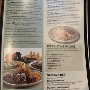 a menu for a mexican restaurant
