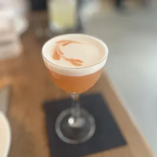 a close up of a drink
