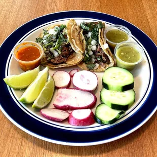 Two Birria Tacos Plated at Home