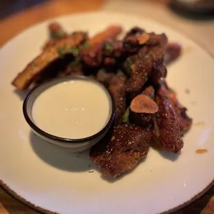 Harissa Eggplant Fries were delicious with honey goodness!!