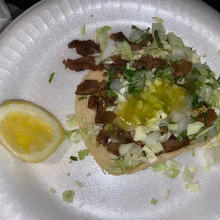 Asada taco with homemade tortilla (trust me.... taste so good!)